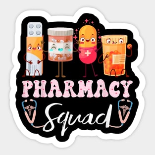 Pharmacy Squad Valentines Cute Pills Pharmacist Pharm Tech Sticker